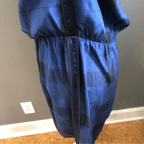 NWT Parker Black & Blue Silk Plaid Mallory Dress - Picture 12 of 15